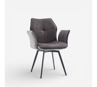 Produce Shop Juego de 2 sillones giratorios de diseño con reposabrazos Kora - Gris