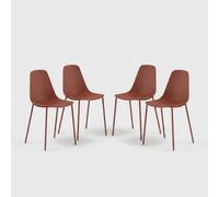 Produce Shop Juego de 4 sillas de diseño para cocina y comedor en polipropileno Mira - óxido