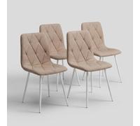 Produce Shop Juego de 4 sillas de interior acolchadas estilo elegante Marea - Beige