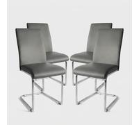 Produce Shop Juego de 4 sillas de salón de estilo contemporáneo Moiré - Gris