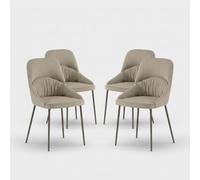 Produce Shop Juego de 4 sillas tapizadas en tejido Easy Clean Shell - Beige