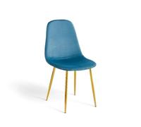 Produce Shop Lunaria - Juego de 4 sillas de terciopelo para interiores, color azul oscuro