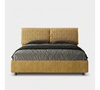Produce Shop Mados - Cama de matrimonio de tela con baúl, 160 x 190 cm, modelo Giada Aragón, color amarillo