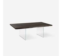 Produce Shop Mesa extensible de roble y cristal comedor 160/240x90 Forest - Marrón Oscuro