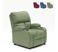 Produce Shop Sillón Relajante reclinable reposapiés portaobjetos Laura Light - Verde Oscuro