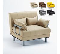 Produce Shop Sillón Sofá Cama Plegable Reposabrazos de Tela Deborah Twin Dos Plazas - Beige