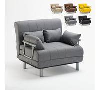 Produce Shop Sillón Sofá Cama Plegable Reposabrazos de Tela Deborah Twin Dos Plazas - Gris