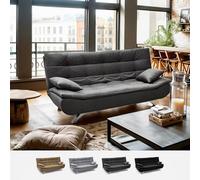 Produce Shop Sofá Cama de Microfibra de 2 plazas de diseño Moderno Centenario - Gris Oscuro