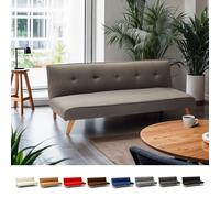 Produce Shop Sofá Cama Moderno de 2 plazas en Tejido Larimar para Salón y Sala de Estar - Gris
