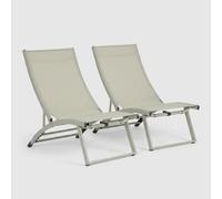 ProduceShop - 2 sillas tumbona plegables reclinables tipo lounge Taylor Bizzotto Beige