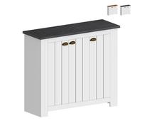 ProduceShop - Armario zapatero entrada blanco estilo clásico 3 puertas madera Jarret Black