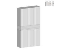 ProduceShop - Armario zapatero grande moderno 114 x 34 x 200 cm 6 puertas 1 estante Dettey White