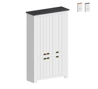 ProduceShop - Armario zapatero multiusos grande blanco 114 x 42 x 200 cm 6 puertas Elaisa Black
