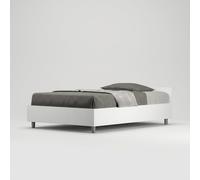 ProduceShop - Cama de una plaza y media 120x200 de madera blanca con somier Nuamo