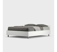 ProduceShop - Cama doble francesa con almacenamiento 140x190 de madera blanca Nuamo