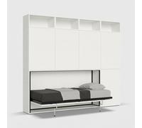 ProduceShop - Cama individual abatible horizontal con colchón, armario y librería Kando B