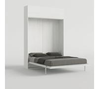 ProduceShop - Cama matrimonial abatible con armario alto blanco Kentaro