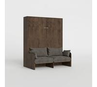 ProduceShop - Cama matrimonial abatible con sofá Sofà Kentaro Walnut brown