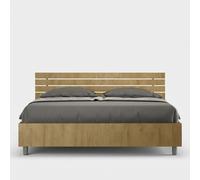 ProduceShop - Cama matrimonio 160x190cm cabecero recto lamas de madera Ankel D Oak