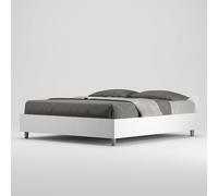 ProduceShop - Cama matrimonio canapé somier 160 x 190 cm diseño blanco Nuamo