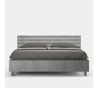 ProduceShop - Cama matrimonio gris 160x190 cm cabecero inclinado lamas Ankel I Concrete