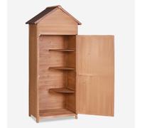 ProduceShop - Caseta de jardín armario portaherramientas de madera con 3 estantes Scoter
