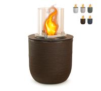 ProduceShop - Chimenea de bioetanol de jardín diseño de suelo Ø 35 x h 55 cm Raffaello Brown