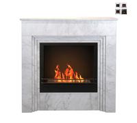 ProduceShop - Chimenea de bioetanol de suelo 96x35x96h marco diseño moderno Bellini White marble effect