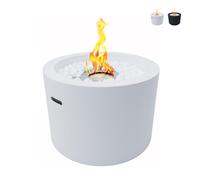 ProduceShop - Chimenea de bioetanol de suelo brasero redondo 47,5 cm jardín exterior Rodi White