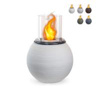 Chimenea de bioetanol para suelo de jardín, para interior y exterior, BOTTICELLI Blanco Perla d.40 x h54