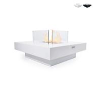 ProduceShop - Chimenea de bioetanol jardín interior exterior cuadrada 70 x 70 cm Panarea White