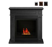 ProduceShop - Chimenea de piso de bioetanol para sala de estar biochimenea con marco Jefferson Eco Black