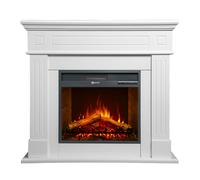 ProduceShop - Chimenea eléctrica de suelo estufa con marco de madera blanca Cambridge