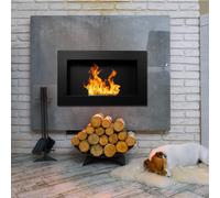 ProduceShop - Chimenea moderna de bioetanol con marco empotrado en la pared Pisa Nero