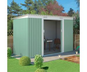 ProduceShop - Cobertizo de chapa galvanizada verde Caseta para herramientas de jardín Porto Cervo Nature 261x181x176cm