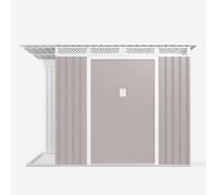 ProduceShop - Cobertizo de jardín Tyrol de chapa galvanizada gris caseta de herramientas 257X142x184cm