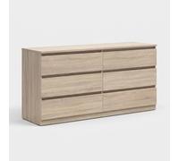ProduceShop - Cómoda cajonera de 6 cajones con guías de rodillo Tetrix Oak