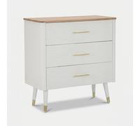ProduceShop - Cómoda de 3 cajones en madera y metal para dormitorio Matera