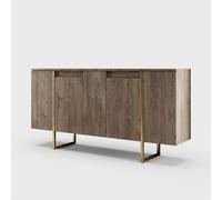 ProduceShop - Consola de recibidor de madera melamínica con patas metálicas Luxe Noce Gold