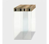 ProduceShop - Consola extensible ahorradora de espacio en vidrio y melamínico 195cm London Brown