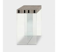 ProduceShop - Consola extensible ahorradora de espacio en vidrio y melamínico 195cm London Light gray