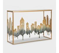 ProduceShop - Consola rectangular de metal y cristal espejado City