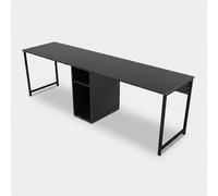 Escritorio doble AUCUNE TWIN 240x74x60 cm Doble puesto Almacenamiento central Antracita y Negro - Nuevo