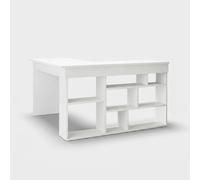 ProduceShop - Escritorio en esquina con estantería para oficina y estudio Darel White