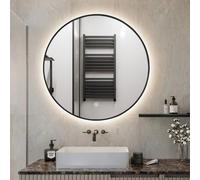 ProduceShop - Espejo de baño redondo con led de 80 cm con marco retroiluminado Laugarv XL