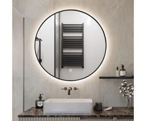 ProduceShop - Espejo de baño redondo con led de 80 cm con marco retroiluminado Laugarv XL