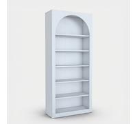 ProduceShop - Estantería de pared de diseño blanco con 5 estantes Curvy 180x31x80 cm
