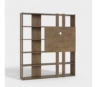 ProduceShop - Estantería moderna con soporte para TV, 6 estantes, diseño contemporáneo, 178x36x204, Kato L Walnut brown