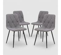 ProduceShop - Juego de 4 sillas de interior acolchadas estilo elegante Marea Gray