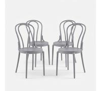 ProduceShop - Juego de 4 sillas de polipropileno para cocina y comedor Fly Gray